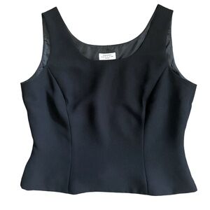Tahari Arthur S Levine sleeveless black top, 10P, petite, professional, workwear